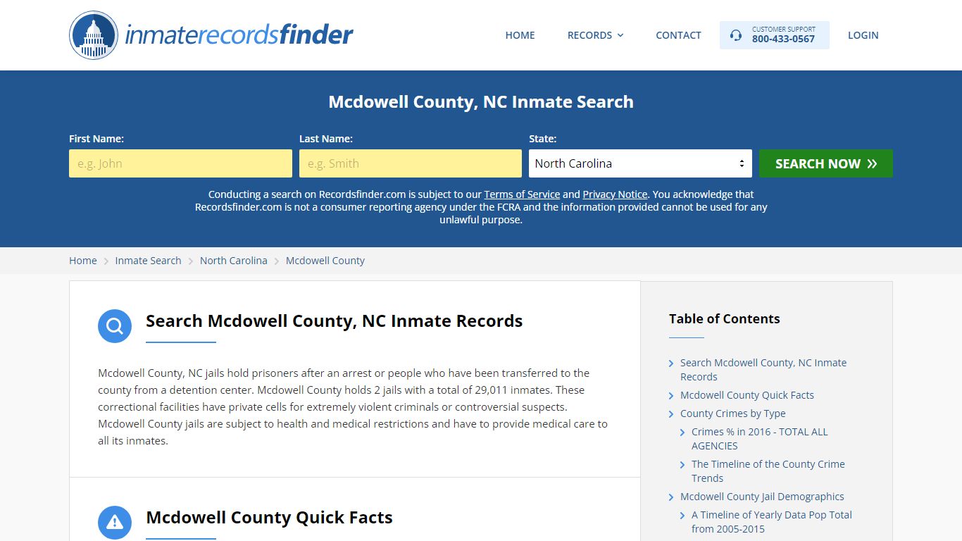 Mcdowell County, NC Inmate Lookup & Jail Records Online